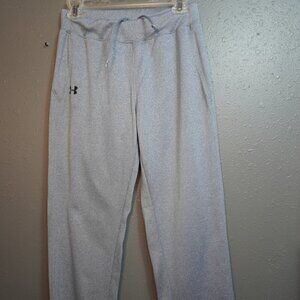 Under Armour Mens Heather Grey Drawstring Rival Polyester Sweat Pants Size Small